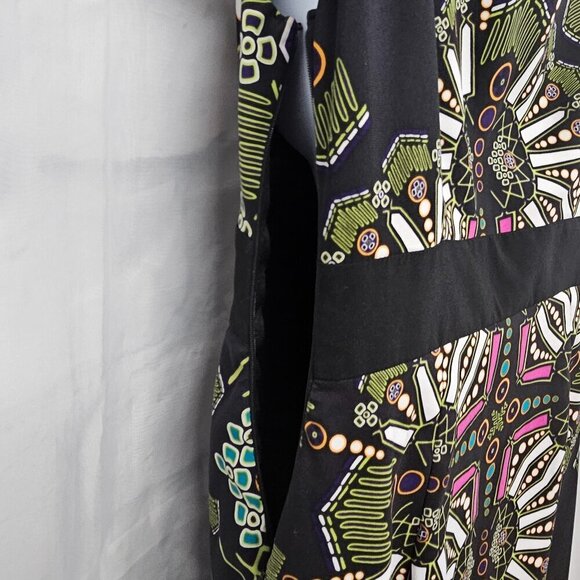 Nicole Miller Black Blue Sleeveless Dress Boho Retro Art Deco Retro 4 - Picture 7 of 11